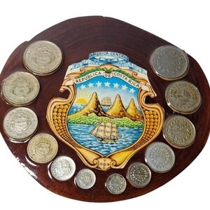 Costa Rica Coin Collection Plaque